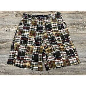 Duck Head Brown Madras Plaid Patchwork Shorts Size 34/10" Casual Preppy Beach‎